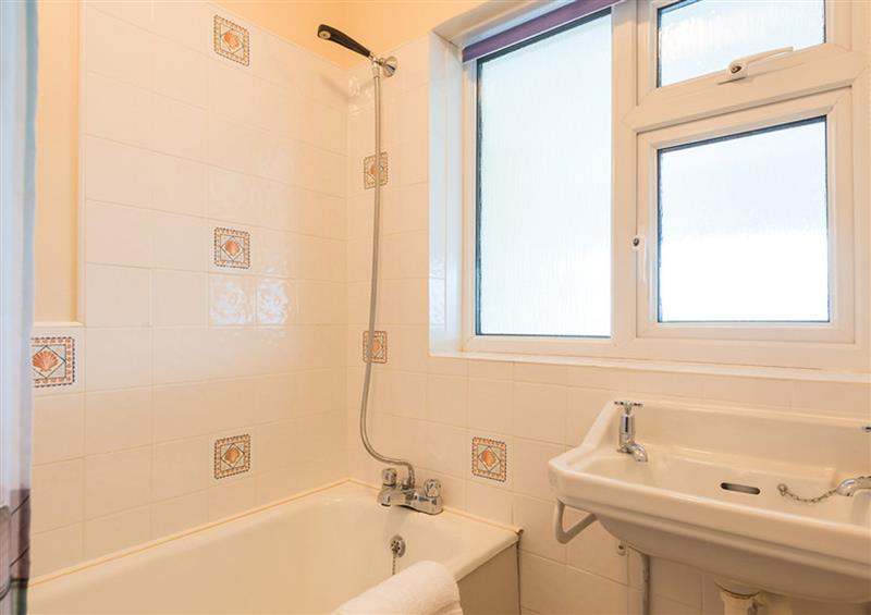 This is the bathroom at Hillcroft Bungalow, Daymer Bay
