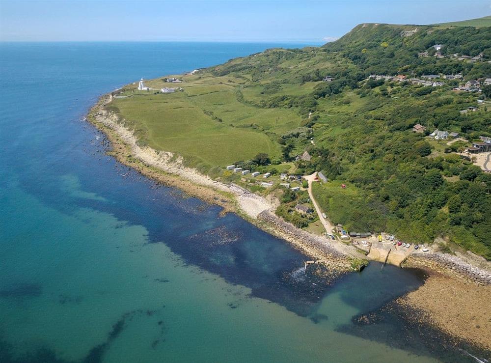 Aerial view of surrounding area at Hillcroft in Niton Undercliff, near Ventnor, Isle of Wight
