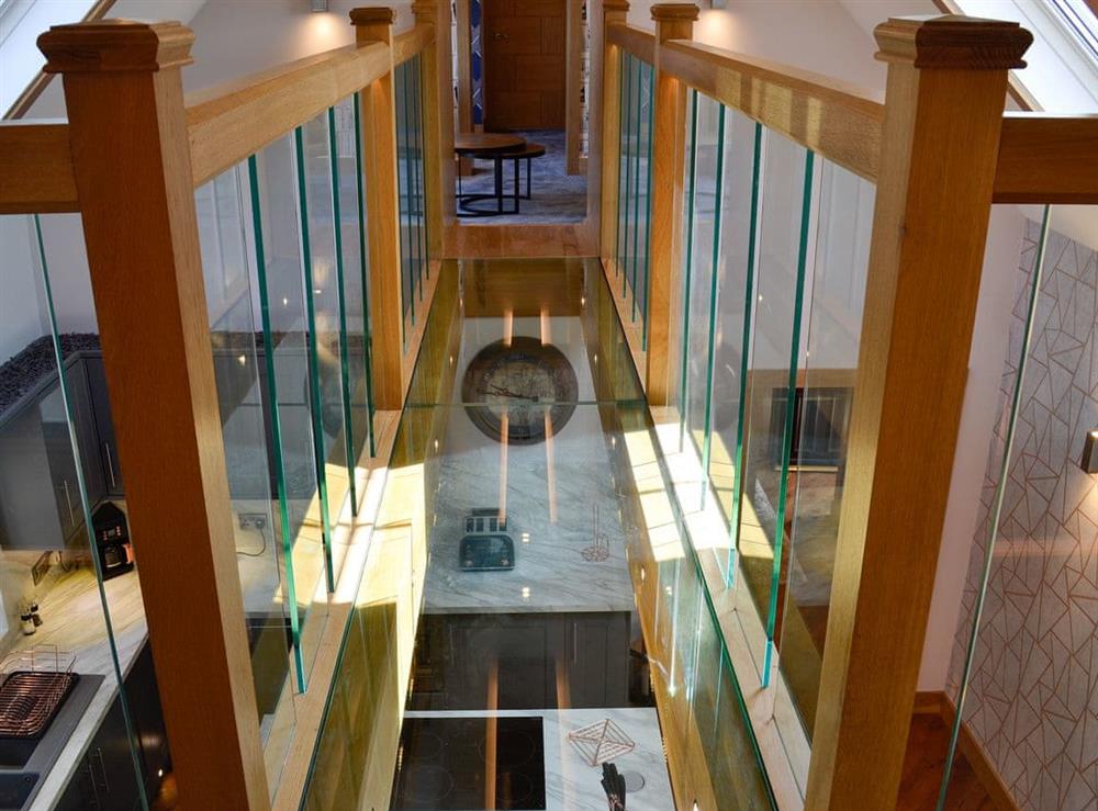 Glass walkway at Hillend Stables, 