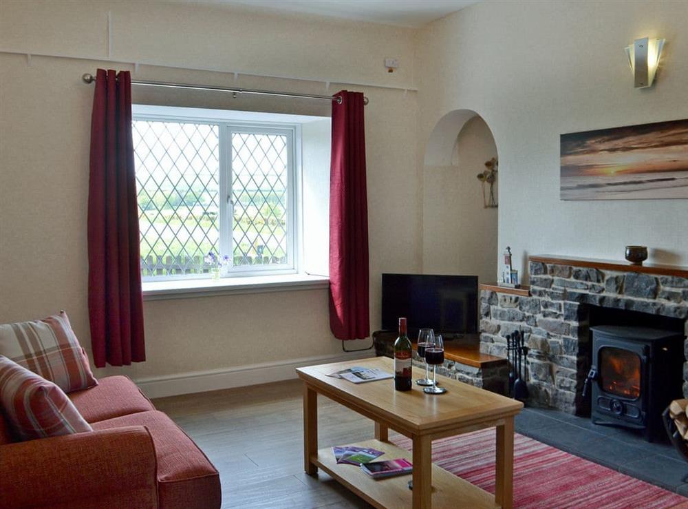 Warm and welcoming living room at Hillhead Cottage in Leswalt, near Stranraer, Wigtownshire