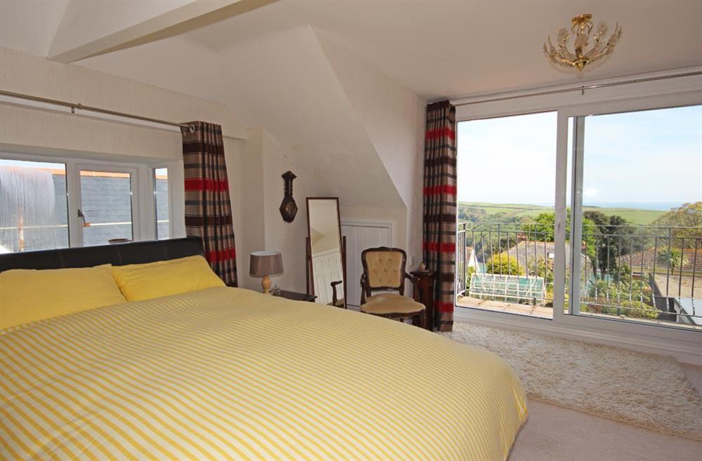 En suite double bedroom with balcony and sea views (first floor) at Hillsbrook in , Salcombe