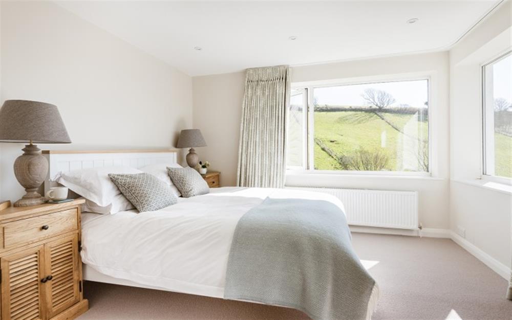 The front bedroom with super views at Hillside House in East Portlemouth