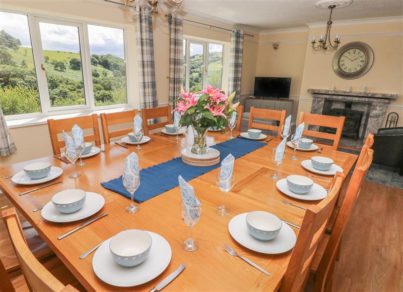 The dining room at Hillside Lodge, Llanbadarn Fynydd near Newtown