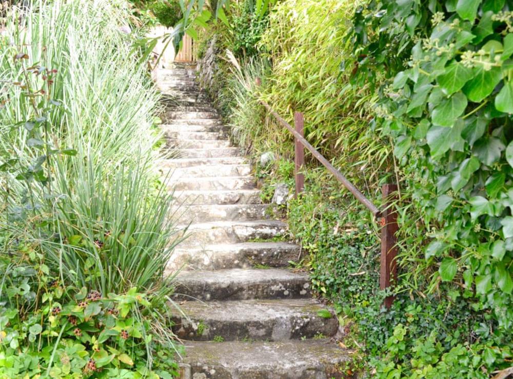 Steps at Hillside in Praa Sands, near Penzance, Cornwall