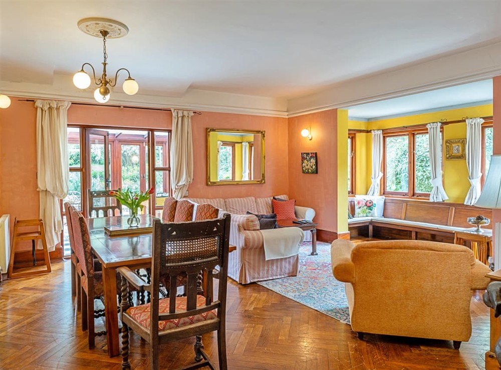 Living room/dining room at Hilltop Barn in Lyme Regis, Dorset