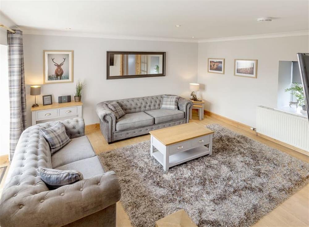 Attractive living room at Hilton Farm Steadings in Rosyth, near Dunfermline, Fife