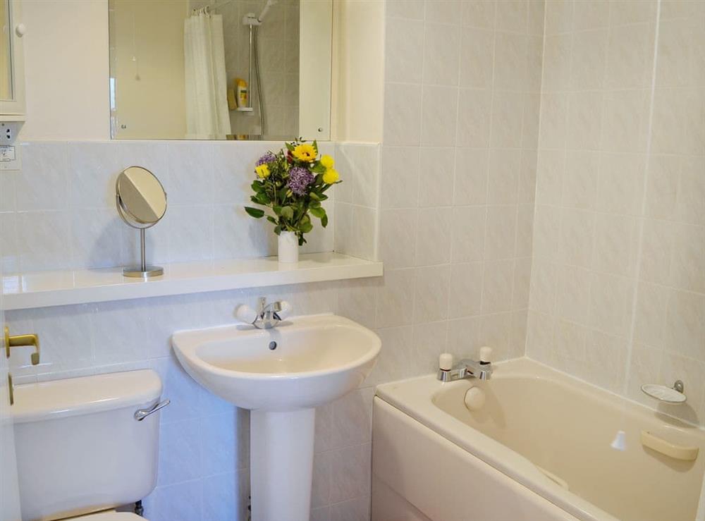 Bathroom with shower over bath at Hindscarth in Keswick, Cumbria