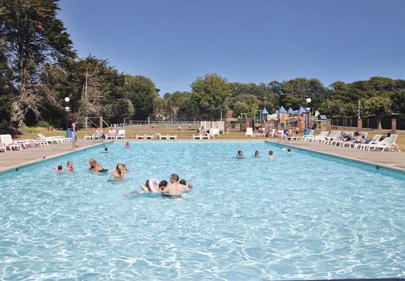 Outdoor heated pool at Hoburne park in , Christchurch