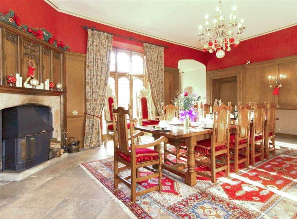 Elegant dining room at Hockwold Hall in Hockwold, near Thetford, Norfolk