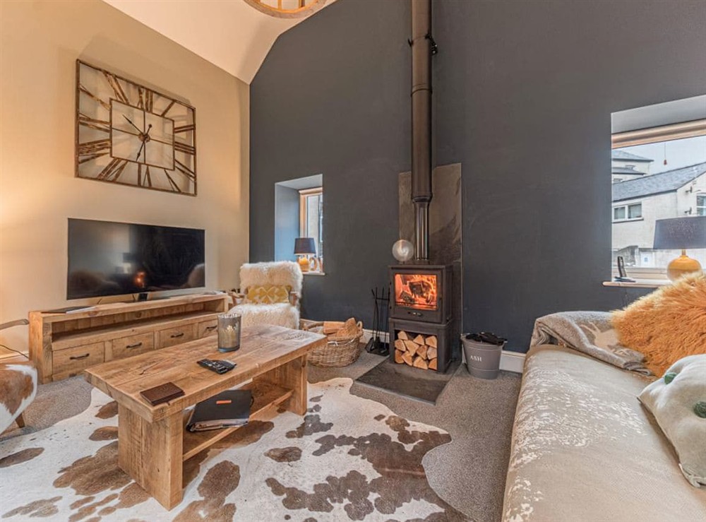 Living area at Hodbarrow House in Millom, near Haverigg, Cumbria