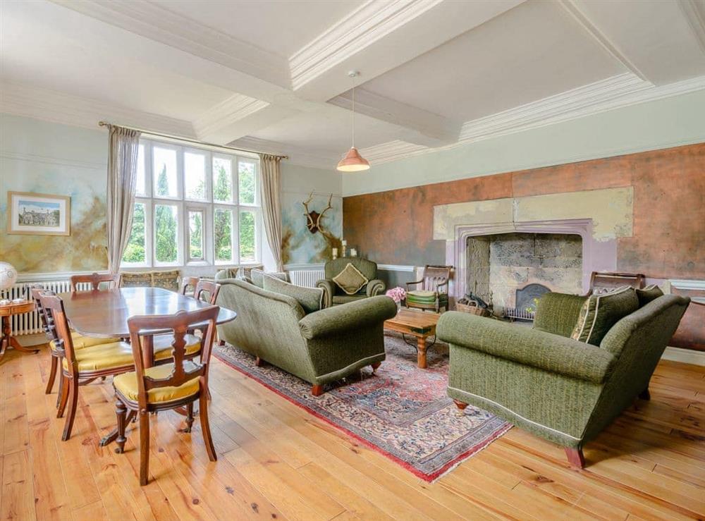 Living room at Hodroyd Hall in Holmfirth, West Yorkshire