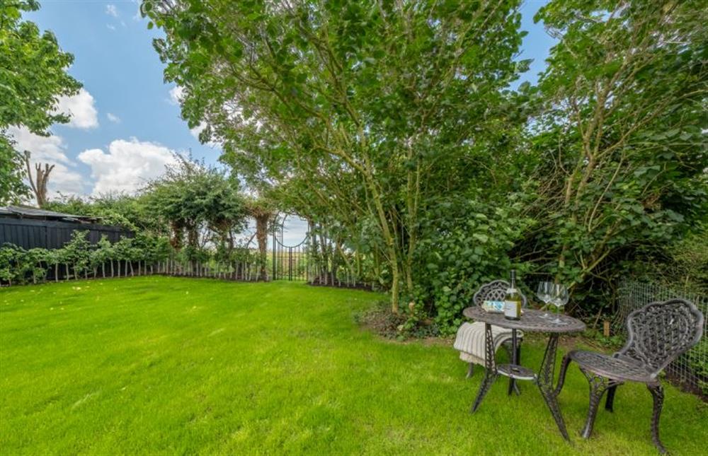 The garden has additional sheltered seating at Holkham Skies, Wells-next-the-Sea