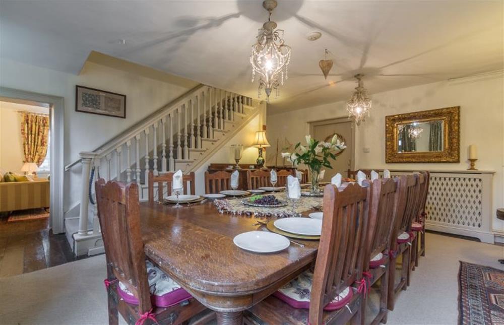 Ground floor: Large dining room with wood burning stove at Holland House, Docking near Kings Lynn