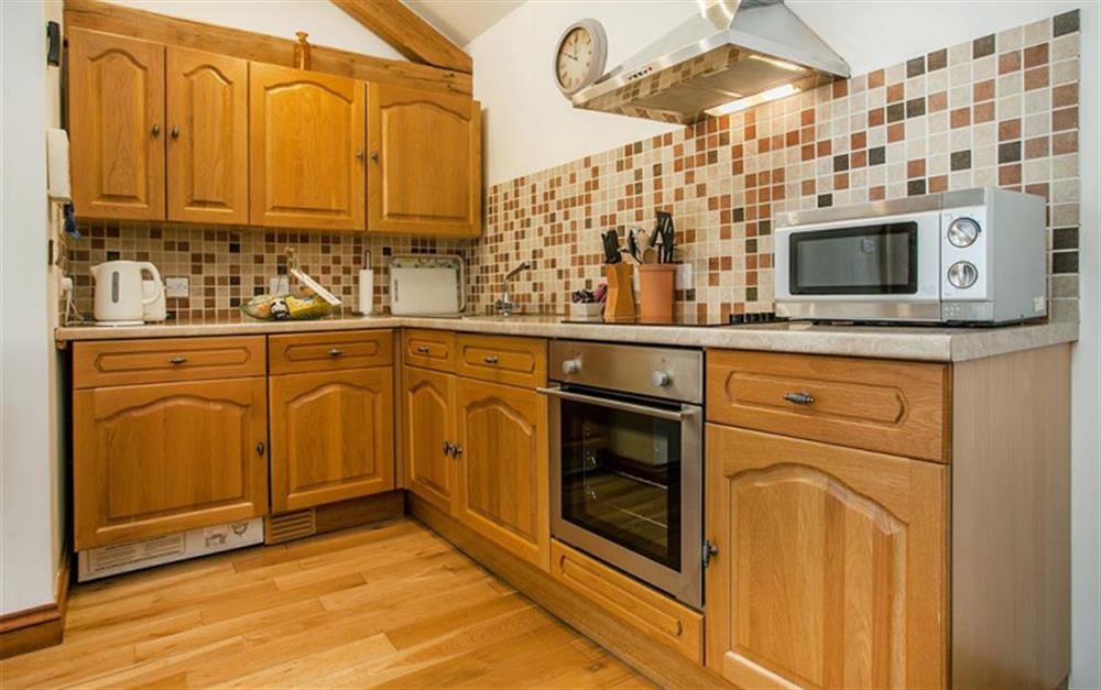 A well equipped kitchen with a dishwasher at Hollie Cottage in Seaton
