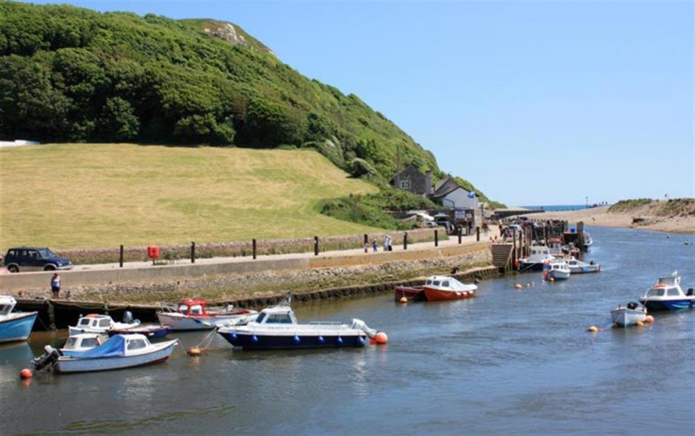 Nearby Axmouth Harbour, where the Axe meets the sea at Hollie Cottage in Seaton