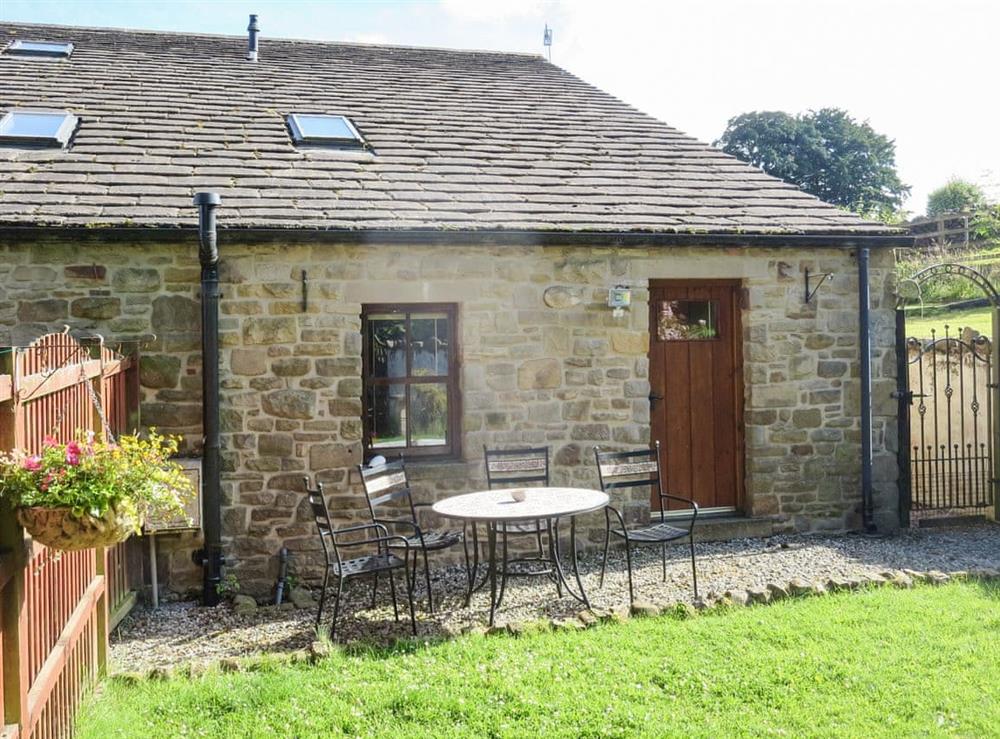 Private garden with lots of room to play or enjoy the peaceful countryside at Hollin Bank Cottage in Salterforth, near Barnoldswick, Lancashire, England