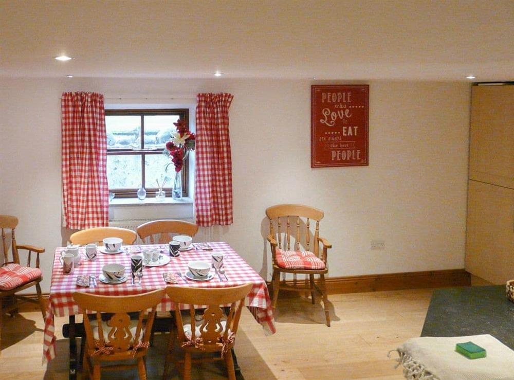 relax and eat at the end of a busy day at Hollin Bank Cottage in Salterforth, near Barnoldswick, Lancashire, England