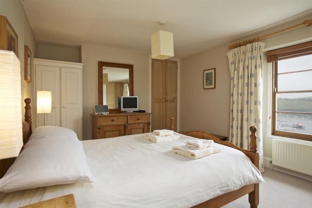 Master bedroom with double bed at Holly Cottage in Devon Road, Salcombe