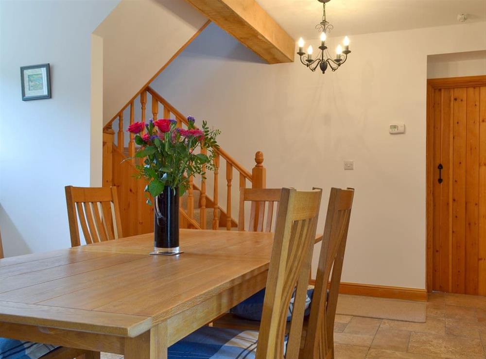 Dining area at Holly Cottage in Handley, near Chesterfield, Derbyshire