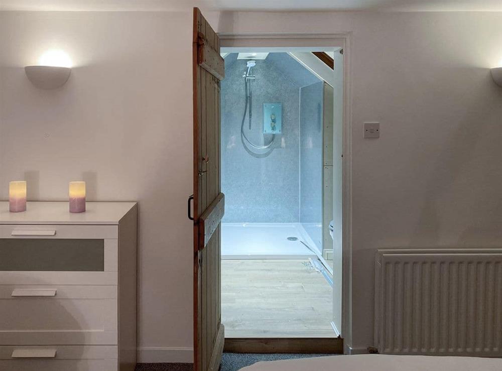 En-suite shower room at Holly Cottage in Palnackie, near Castle Dougles, Kirkcudbrightshire