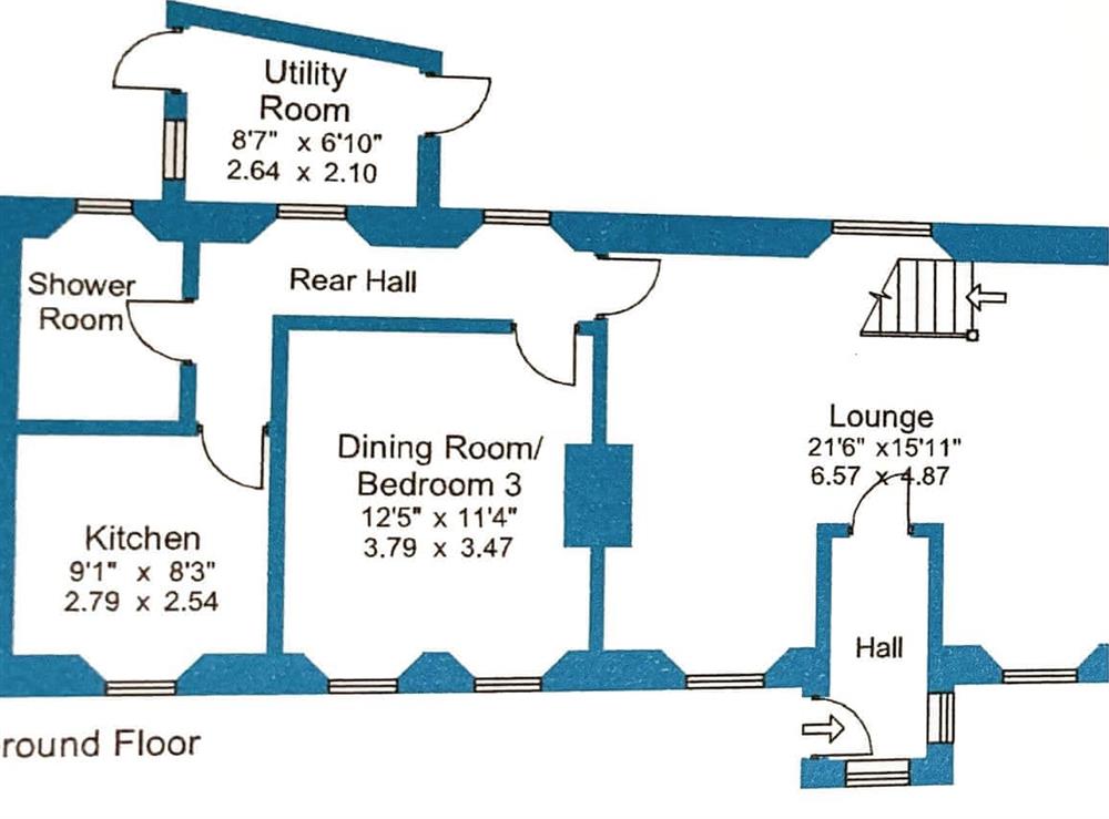 Floor plan at Holly Cottage in Palnackie, near Castle Dougles, Kirkcudbrightshire