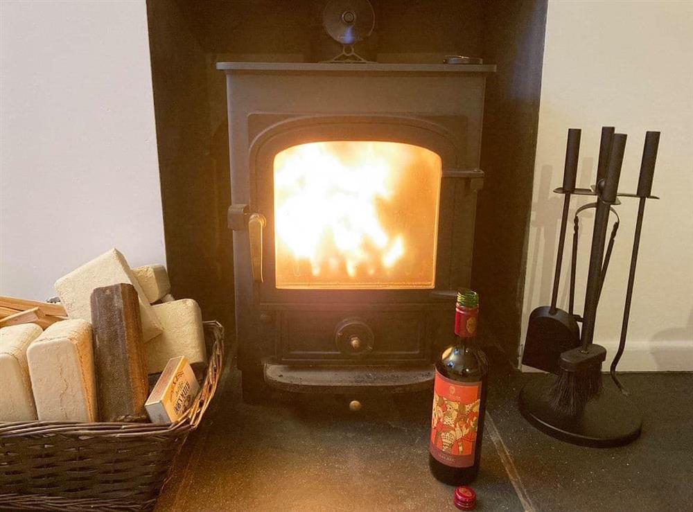 Red wine warming nicely at Holly Cottage in Palnackie, near Castle Dougles, Kirkcudbrightshire