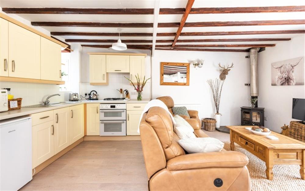 Open plan living  at Holly Cottage in Slapton
