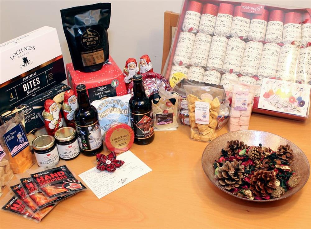 Christmas welcome pack at Holly Lodge in Aviemore, Highland, Inverness-Shire