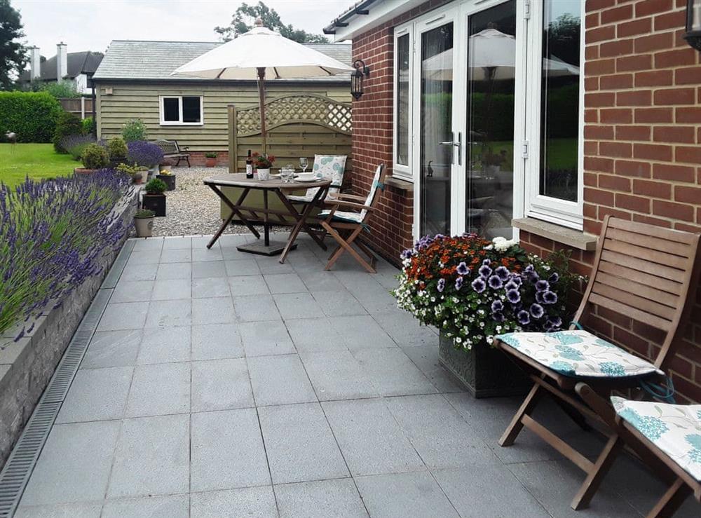 Patio at Holly Lodge in Hemsby, Norfolk