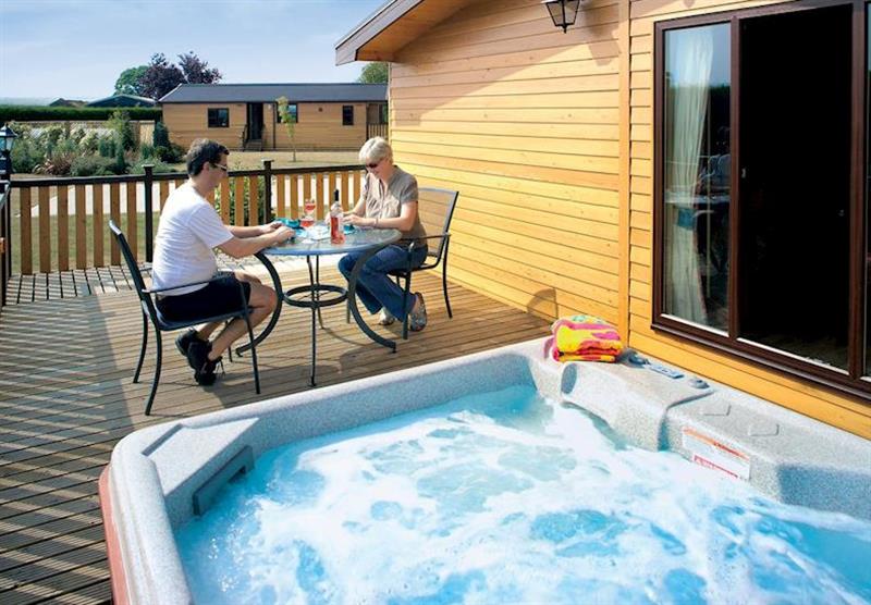 Typical outdoor hot tub at Hollybrook Lodges in Easingwold, Yorkshire