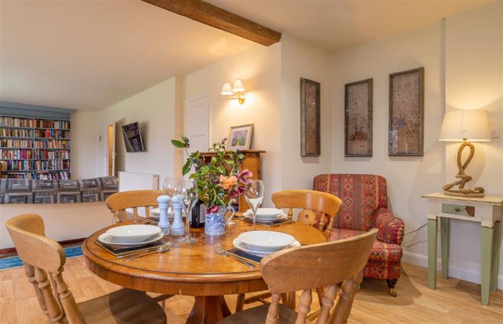 Dining area with views towards the sitting room at Hollyhock Cottage, Stoke By Nayland