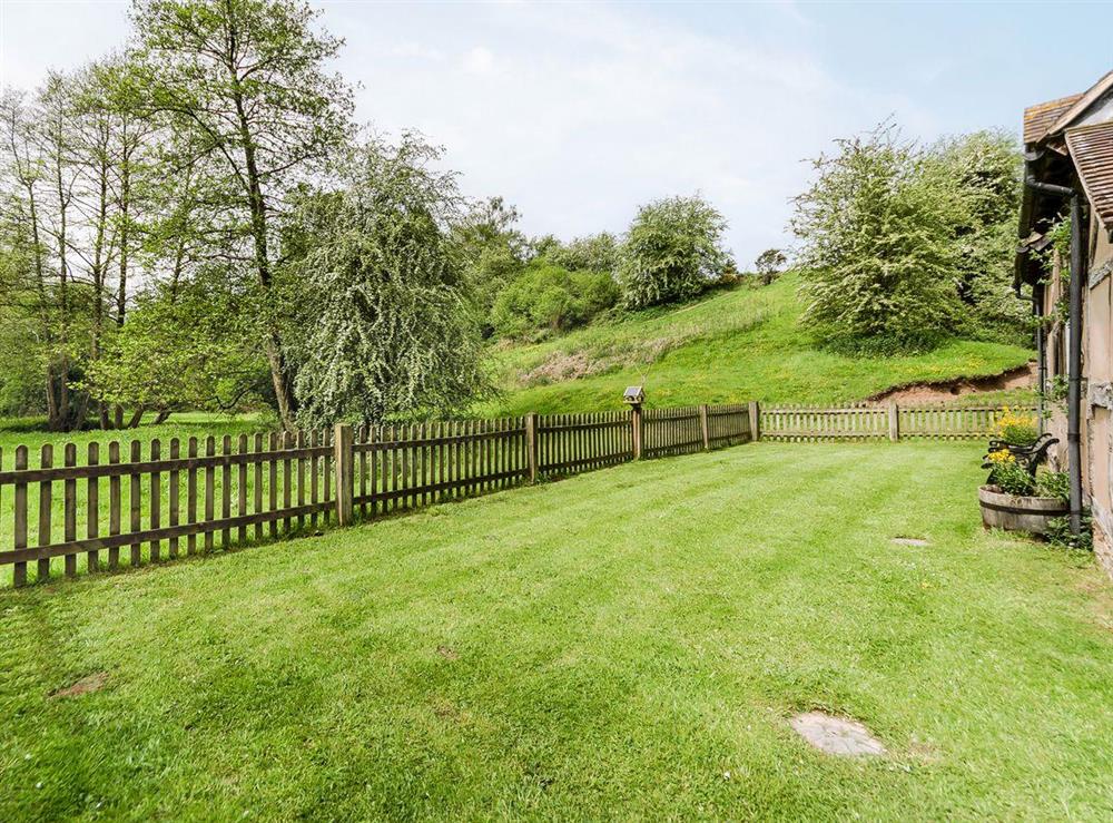 Quiet, secluded garden at Hollywall Croft in Stoke Prior, near Leominster, Herefordshire