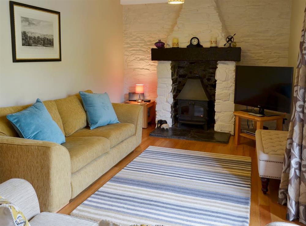 Living room at Hollywell Barn in Menheniot, near Liskeard, Cornwall