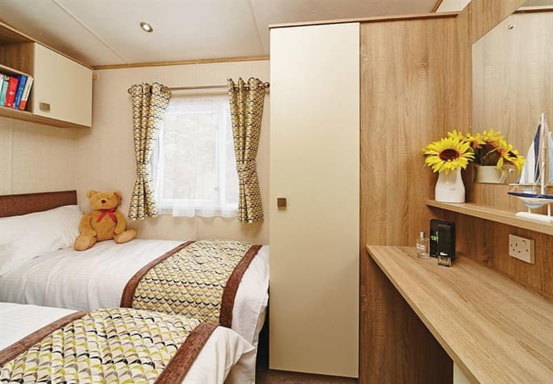 Bedroom in the Platinum Caravan Six Plus VIP at Holmans Wood in Chudleigh, South Devon