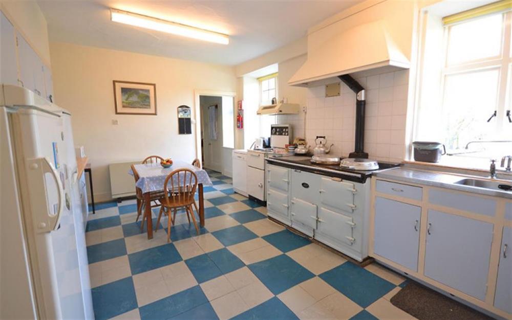 The kitchen boasts both an Aga and an electric oven. at Holmbush in Withypool