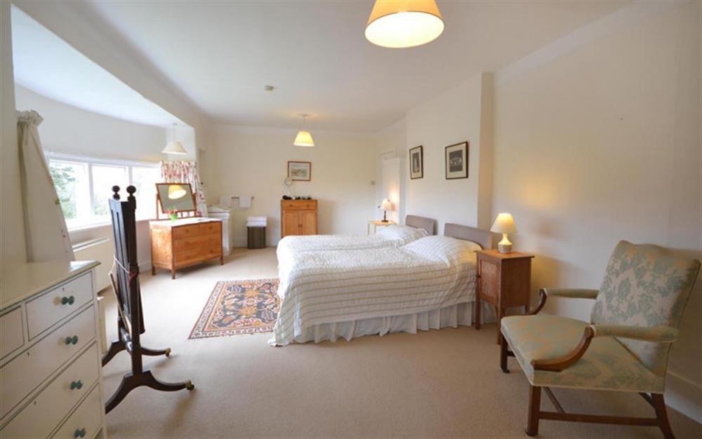 The large master twin bedroom. at Holmbush in Withypool