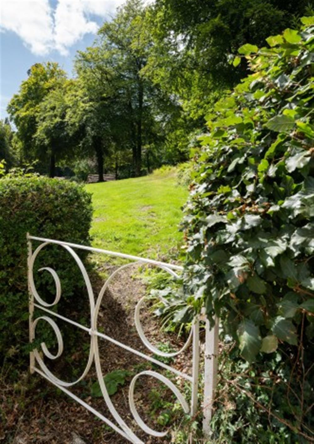 The gate to the side garden. at Holne Chase Grooms Cottage in Ashburton
