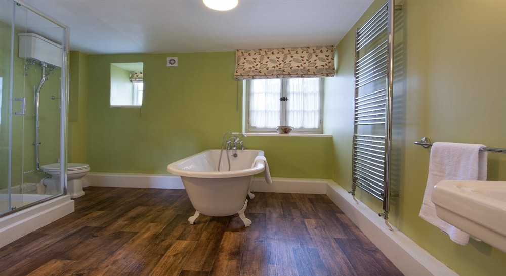 The downstairs bathroom at Holnicote Lower House in Minehead, Somerset