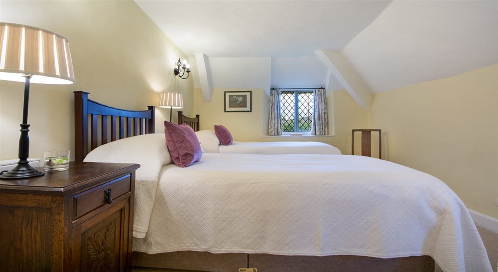 The first twin bedroom of Lower House, Minehead, Somerset at Holnicote Lower House in Minehead, Somerset