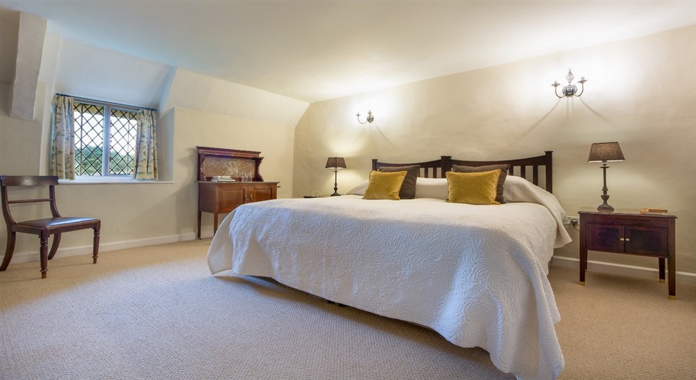 The second double bedroom at Holnicote Lower House in Minehead, Somerset