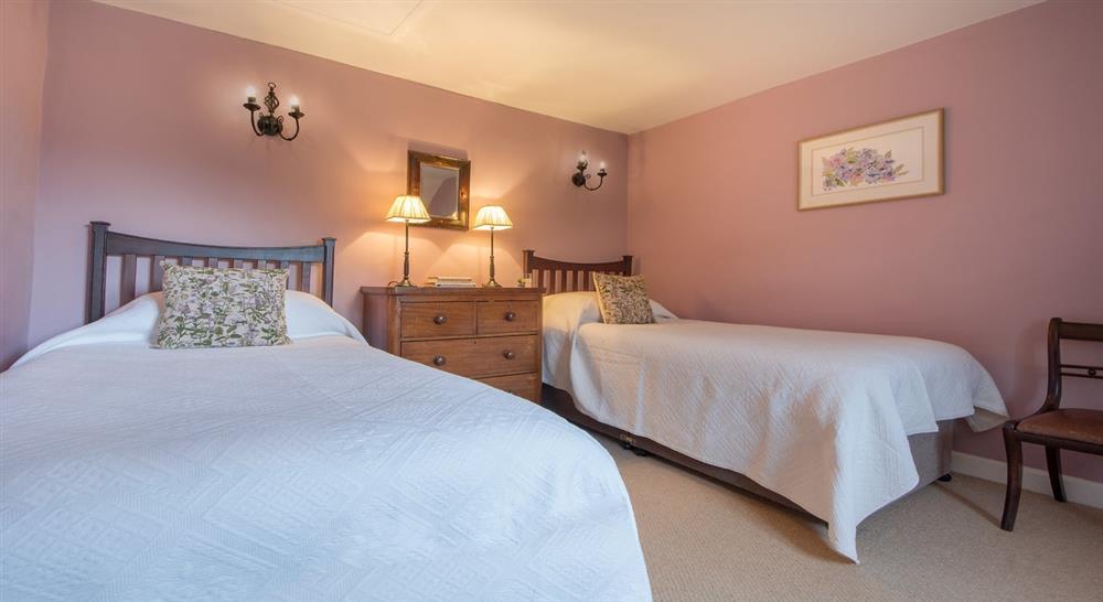 The second twin bedroom at Holnicote Lower House in Minehead, Somerset