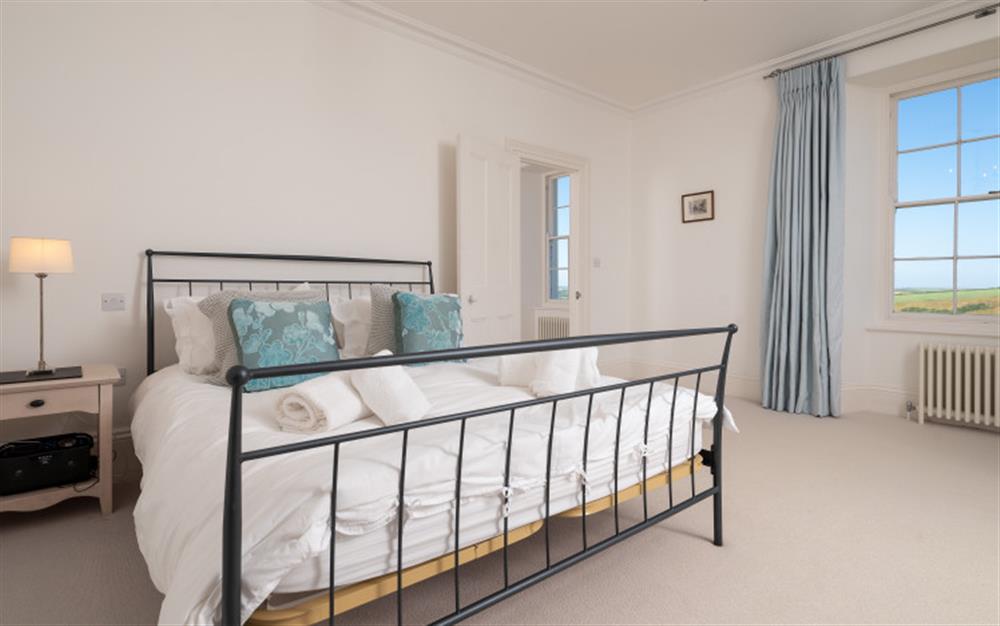 The second double bedroom, still spacious and with stunning views. at Holset House in East Portlemouth