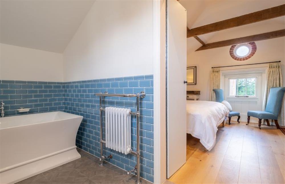 View from en-suite to the bedroom at Holt Coach House, Edwardstone