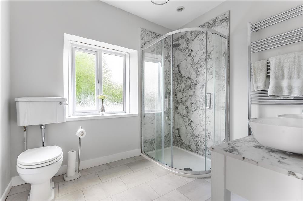 First floor: The family shower room at Holway Cottage, Cattistock