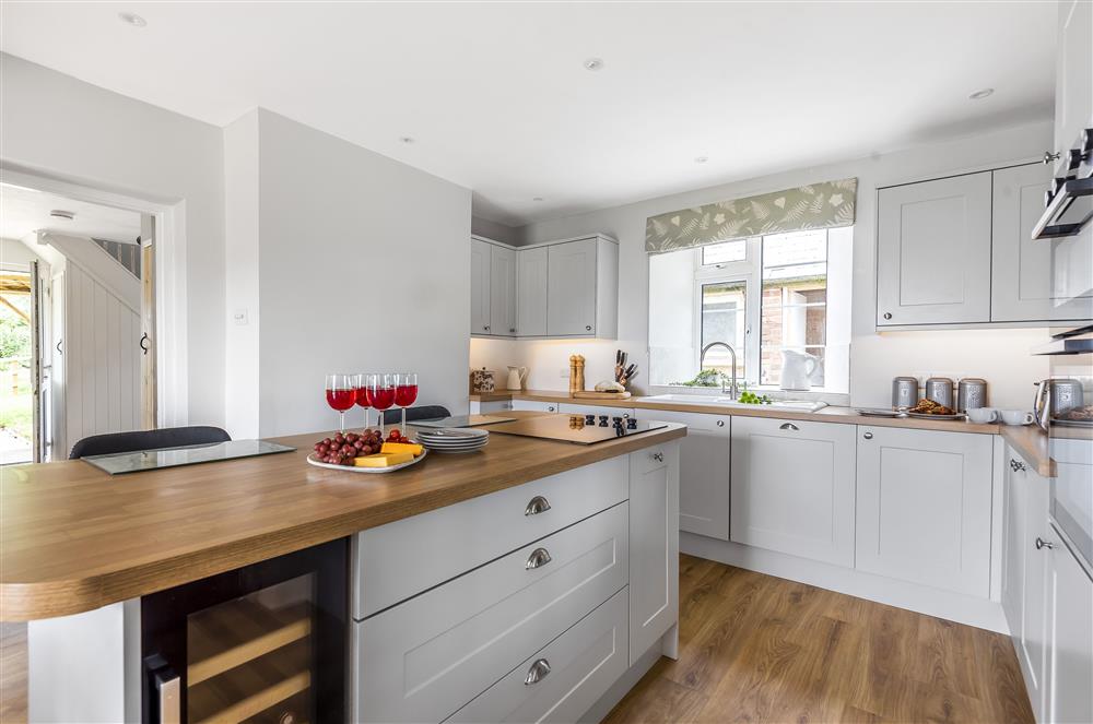 Ground floor: Kitchen with wine cooler  at Holway Cottage, Cattistock