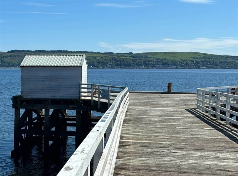 Blairmore Pier at Holy Loch View in Strone, near Dunoon , Argyll
