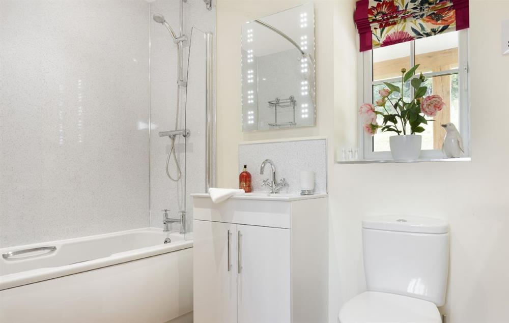 En-suite bathroom to bedroom one at Holywell House, Wellington