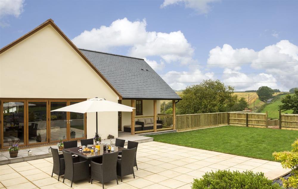 Enjoy al fresco dining with incredible countryside views  at Holywell House, Wellington