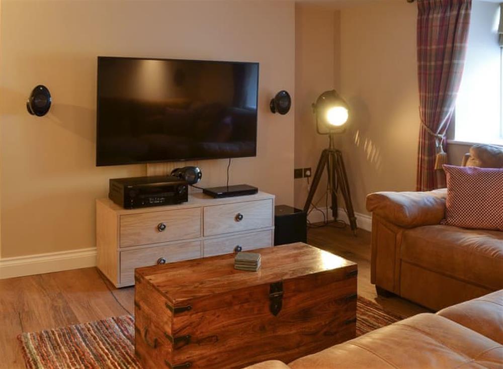 TV room at Home Cottage in Barbrook, near Lynton, Devon