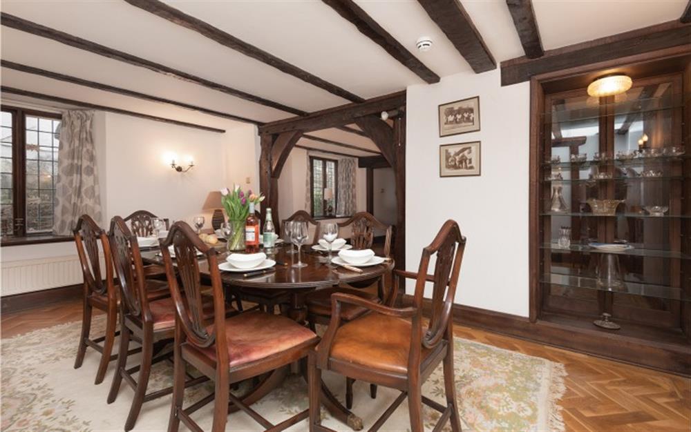 Charming dining area at Home Cottage in Thurlestone